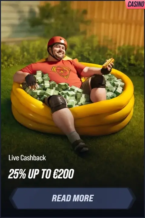 Live Cashback 25% up to €200